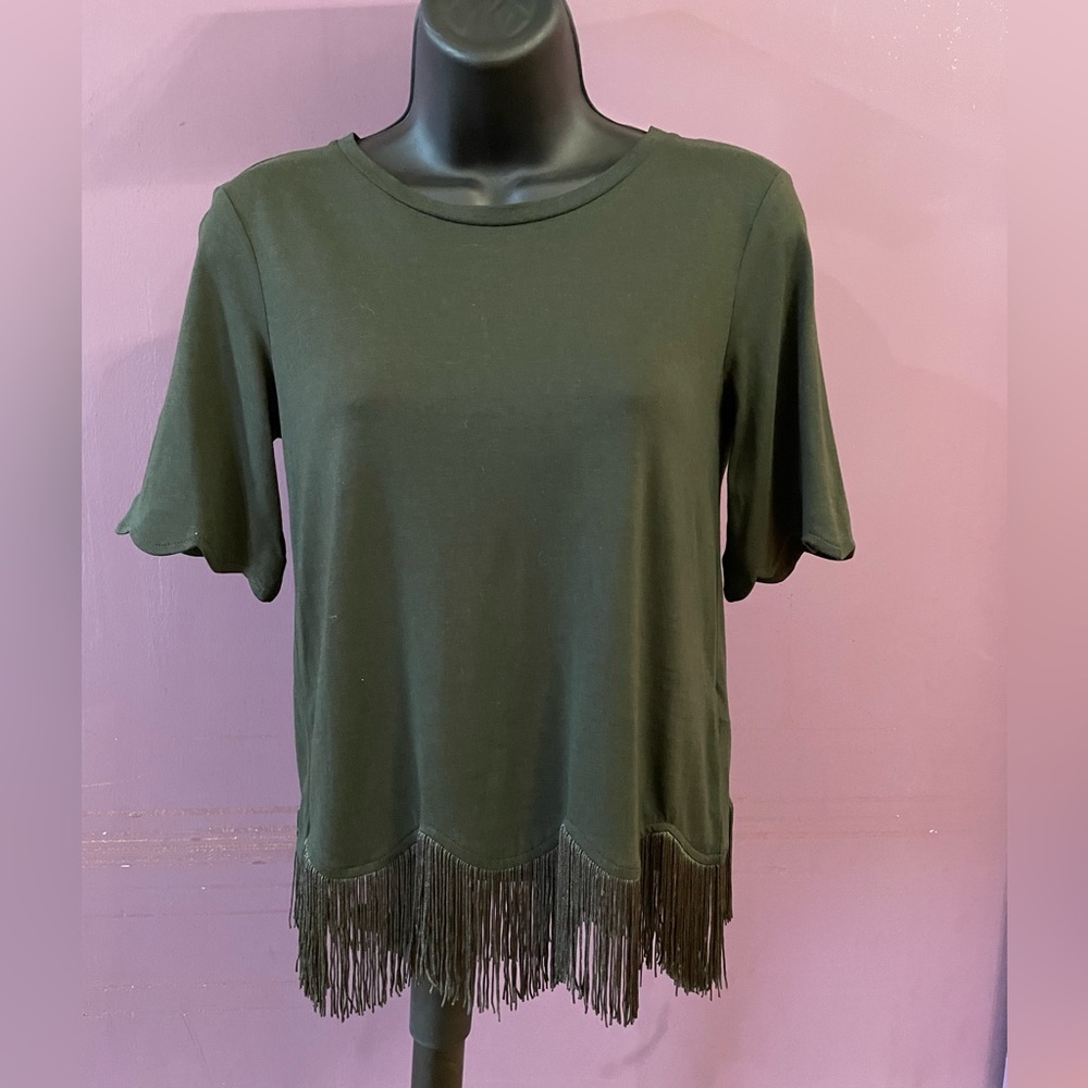 Dark green shirt with fringe